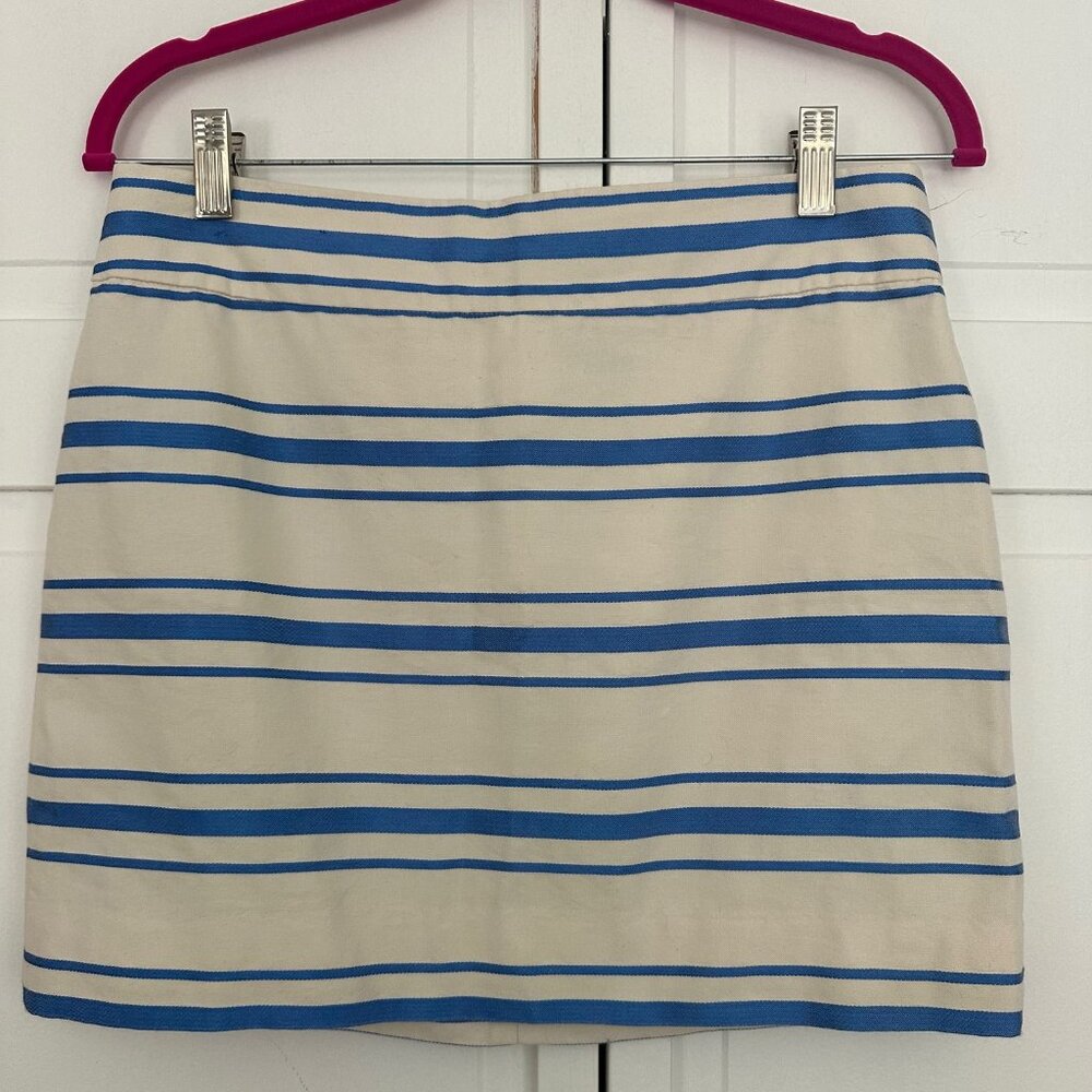J Crew Striped Cotton Mini Skirt Size 6